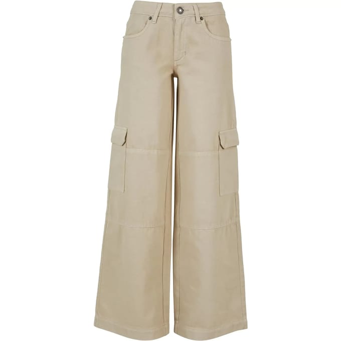 Urban Classics - Low Waist Denim Cargobroek - Taille, 30 inch - Gebroken wit