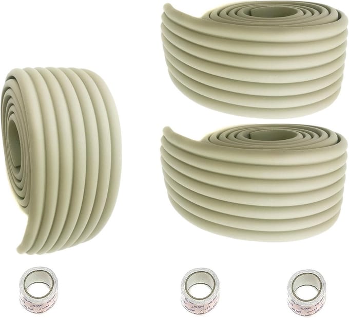 Universele Zekeringbuffer - Zachte Stootbescherming - Babykamer Beveiligen - Extra Zachte Spons - 6 Meter Lengte - Grijs