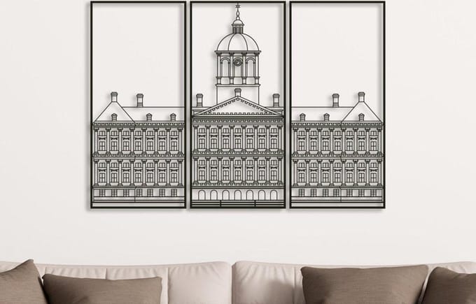 Wanddecoratie | Paleis op de Dam - XL (80x114cm)