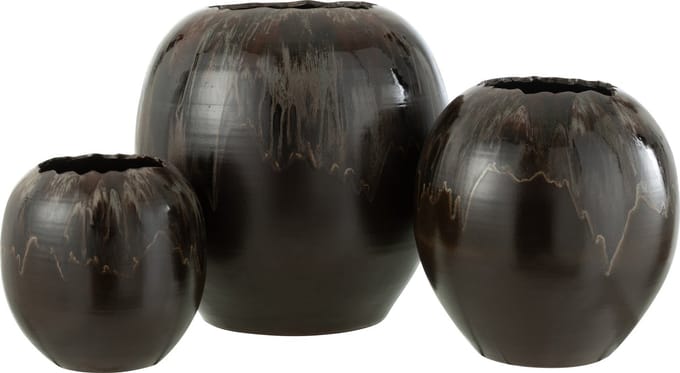 J-Line bloempot - keramiek - bruin - large - Ø 50 cm