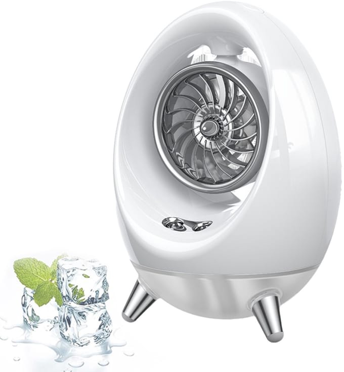 Draagbare aircoventilator, oplaadbare luchtkoeler met aromatherapiefunctie