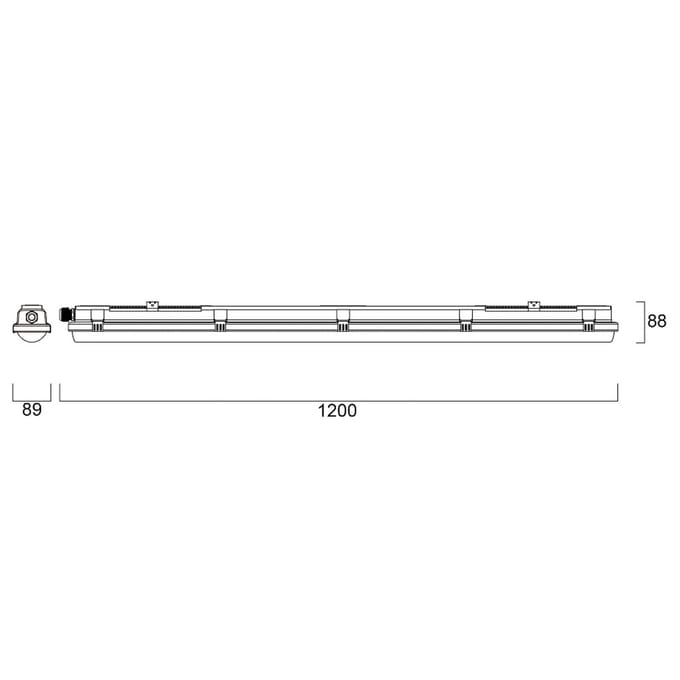Sylvania LED-sensor-inbouwlamp RESISTO, grijs, 120 cm, 17 W, 840, IP66