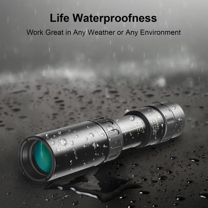Mini télescope monoculaire 10X-300X BAK4, prismes résistant à l'eau avec support de téléphone, Mini trépied noir