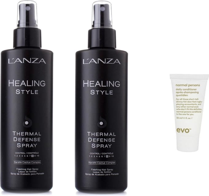2x L'Anza Healing Smooth - Thermal Defense Spray - Haarspray + WILLEKEURIG Travel Size