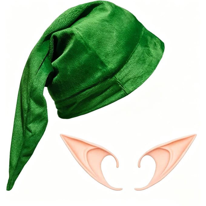 Halloween elfenoor hoed accessoire set One size fits all adults groen