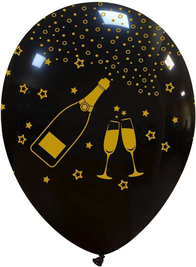 Elegant Champagne ballonnen, 6 stuks, 30cm, Oud&Nieuw / Gala / Opening