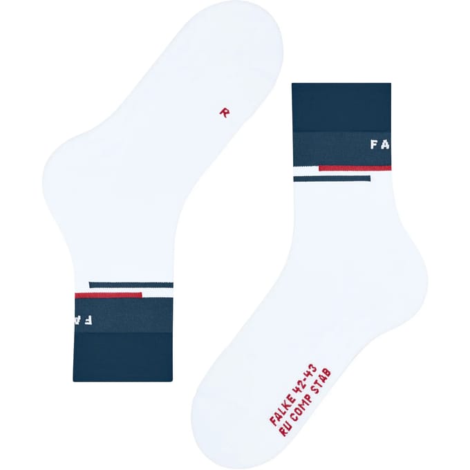 FALKE RU Compression Stabilizing compressie lyocell functioneel materiaal hardloopsokken heren wit - maat 44-45
