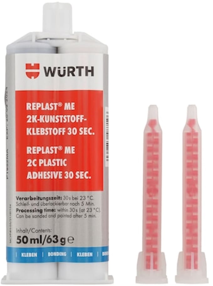 Wurth - 2c kunststoflijm replast® me 30 sec. - 2c kunststoflijm replast® me 30 sec. inhoud 50 ml