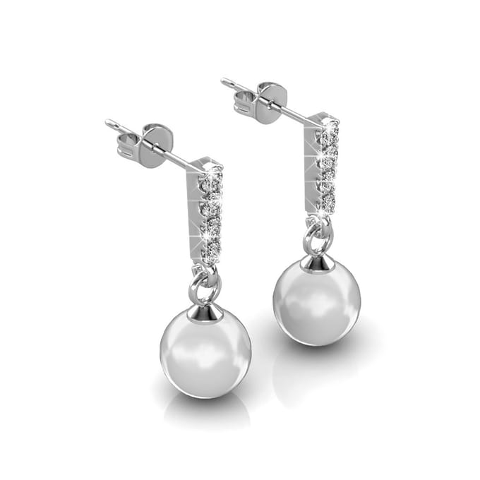 Mercury oorbellen - zilver en kristal