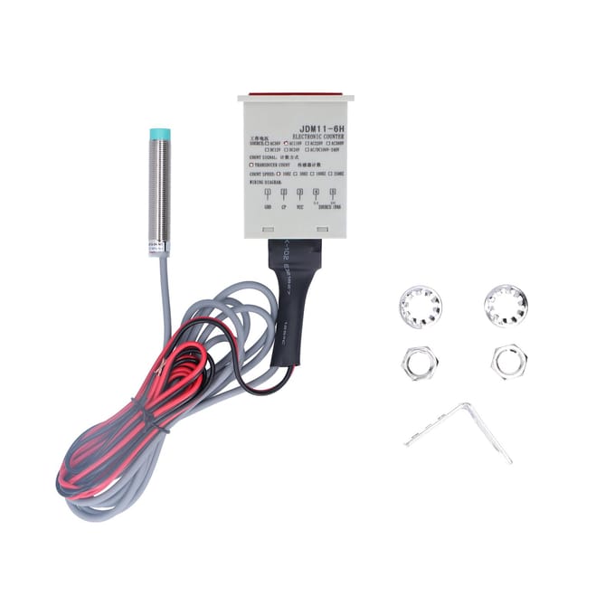 BERM Digitale Elektronische Teller voor Metalen Objecten Contact Inductiepaneel Reset JDM11‑6HDC12 24V white