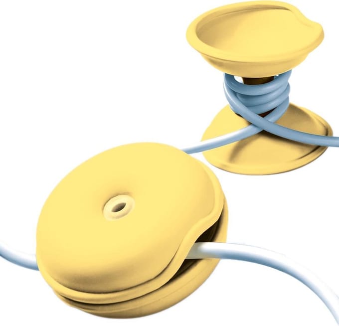 Snoerwinder - Cable Turtle - Large - Licht Geel - 2 stuks - Ø 8,9 x 4,4 cm