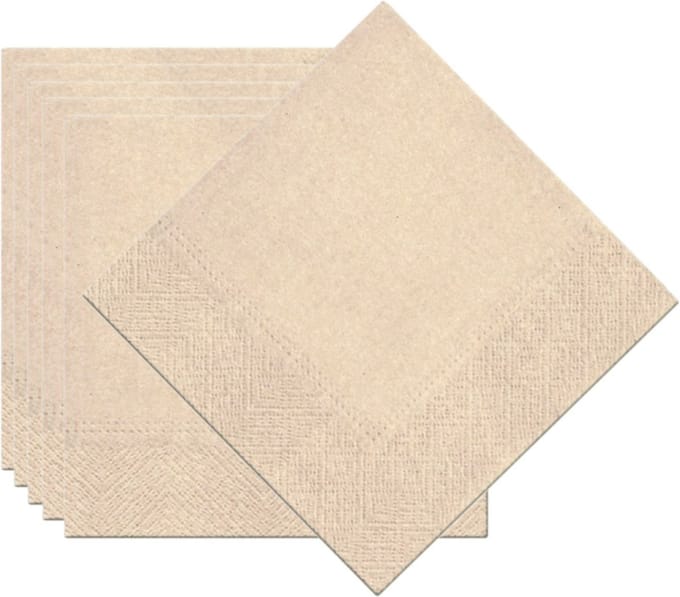 Chaks Feest servetten taupe/beige - 60x - papier - 33 x 33 cm