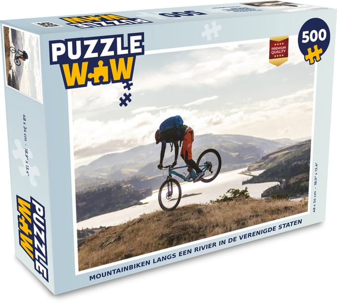 Puzzel Mountainbiken langs een rivier in de Verenigde Staten - Legpuzzel - Puzzel 500 stukjes