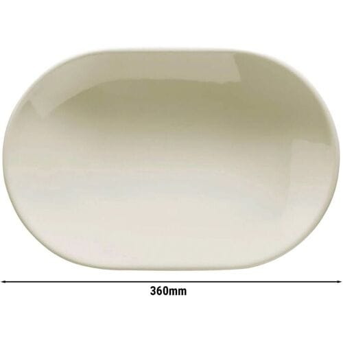 GGM Gastro (24 Stück) TEOS - Platte/Dönerteller - oval - Länge: 360mm - Creme Crème