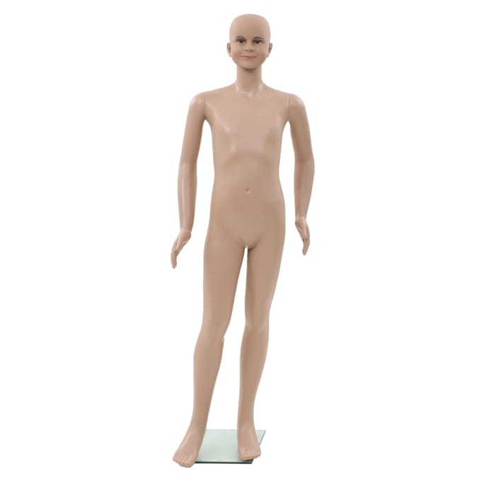 Mannequin d'exposition complet pour enfants avec base en verre Beige 140 cm