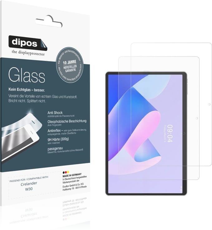 dipos – 2x Matte Pantserfolie geschikt voor Crelander W30 | 9H Screenprotector