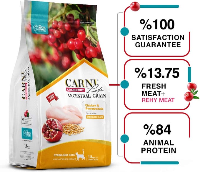 Carni Life Cranberry ANCESTRAL GRAIN CHICKEN & POMEGRANATE STERILISED