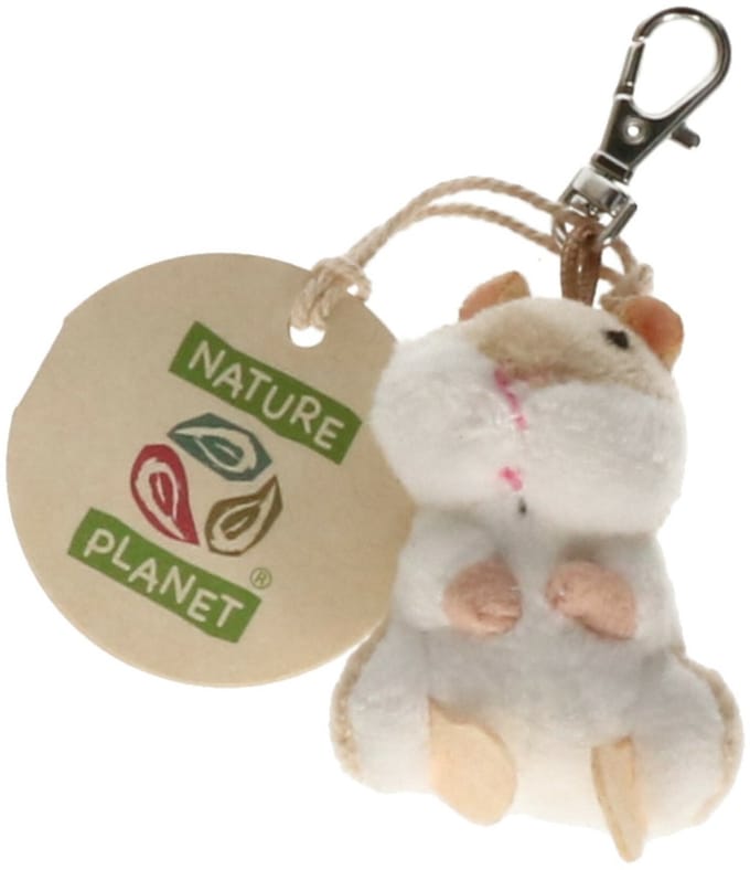 Nature Planet Pluche knuffeldier sleutelhanger - hamster - 6 cm - dieren sleutelhangers