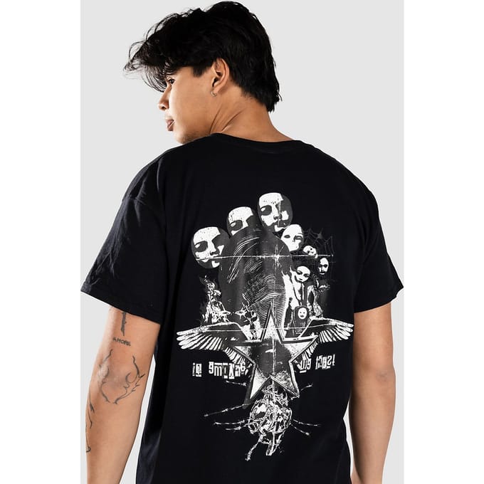 Empyre Dark Punk Collage T-Shirt zwart