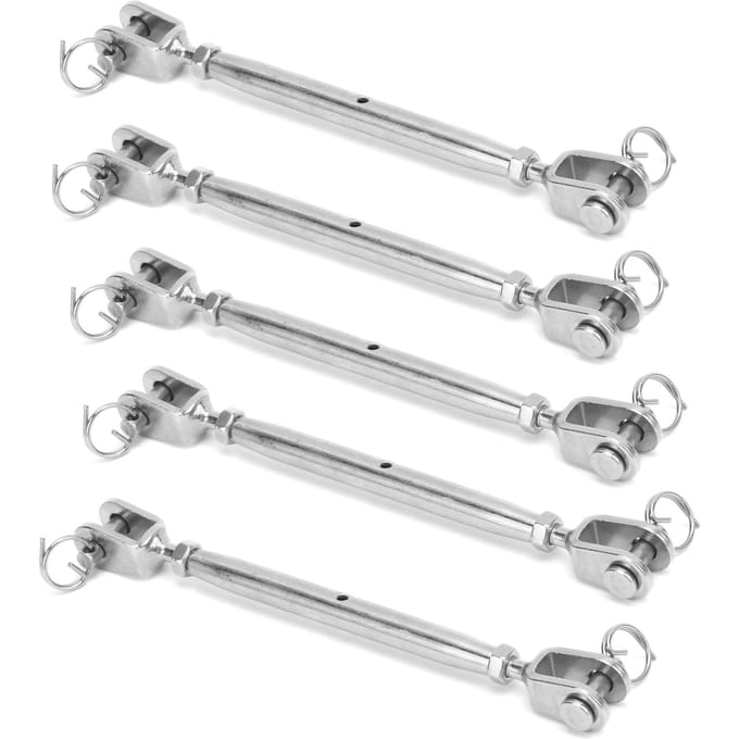 5pcs Crochet Robuste en Acier Inoxydable Tendeur de Corde Durable Crochet de Tension pour Câble en Acier