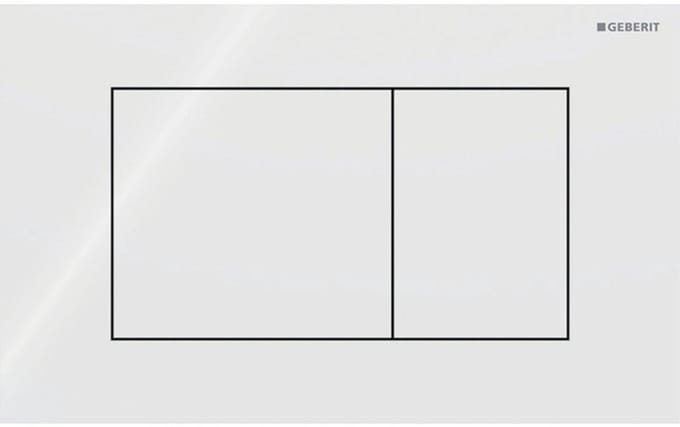 Geberit Sigma40 bedieningsplaat - 2-toets spoeling - extra dun - vierkante knoppen - glas - glans wit
