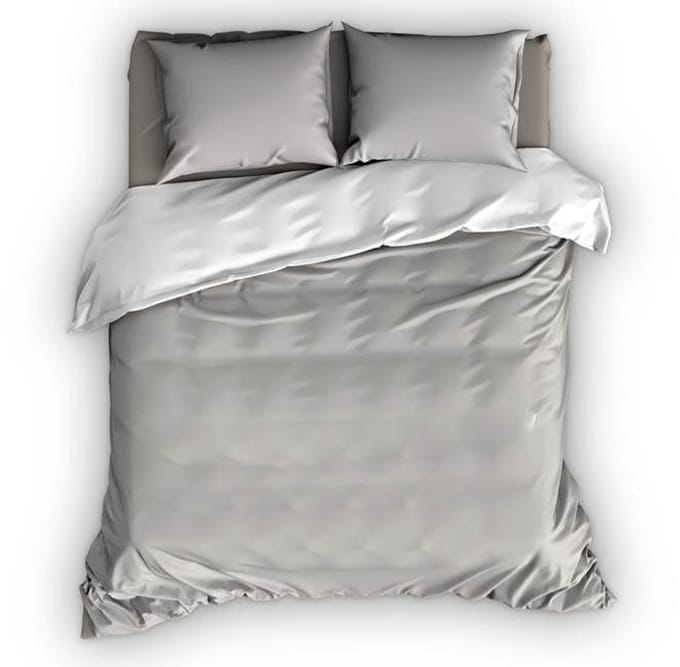 Satin d'Or Reverso Dekbedovertrek - Extra breed - 260x200/220 cm - Silver/Wit
