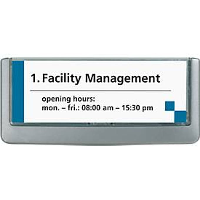 Deurbordje Durable Click sign 149x52 | 5mm grafiet | 5 stuks