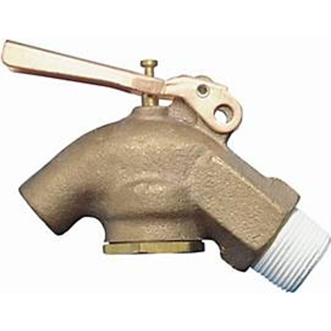 Kraan, messing, aansluiting 3/4", met vlamdover, zelfsluitend