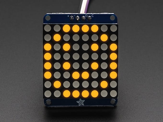 Small 1.2 inch 8x8 LED Matrix w/I2C Backpack - Geel Adafruit 1050