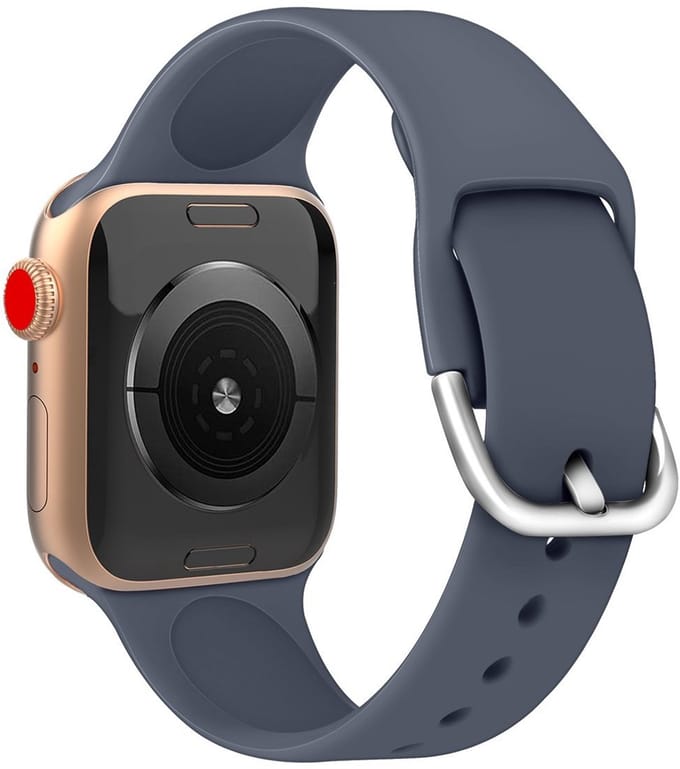 Siliconen bandje - Apple Watch 42mm 44mm - donkergrijs D-sluiting