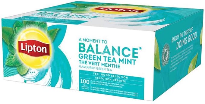 Lipton Feel Good Selection groene thee munt 1,6 gr per zakje, doosje 12X100 zakjes