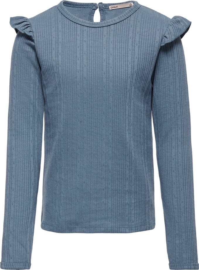 ONLY KOGMIMI LS FRILL TEE WVN Dames T-shirt - Maat 152