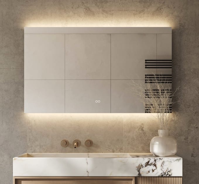 Schaere - Badkamerspiegel - LED Verlichting - Spiegel Verwarming - Stopcontact - Sensor - Dimfunctie - 120x60 cm