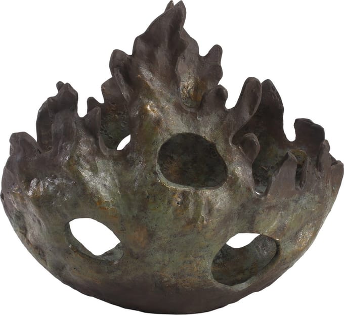 PTMD Roux Kom Decoratie -  19 x 19 x 29 cm - Aluminium - Brons - Brons
