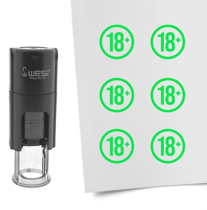 CombiCraft Stempel 18+ 10mm rond groene inkt - per 1 stuk