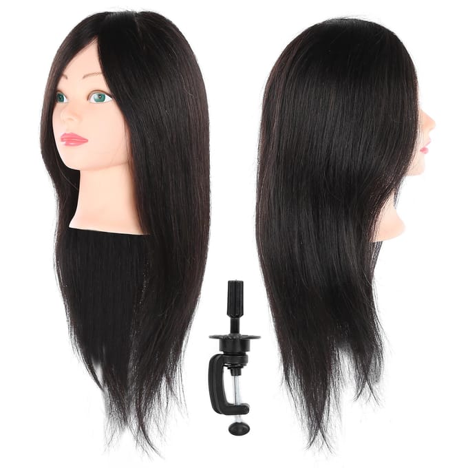 Echt Haar Mannequin Hoofd Oefenhoofd Kapper Training Hoofd Mannequin Cosmetologie Pop beige