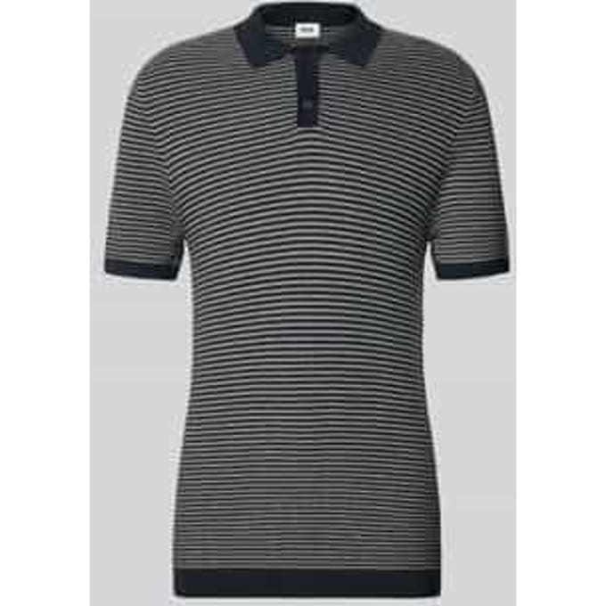 Slim fit gebreide poloshirt in two-tone-uitvoering model 'Triton'