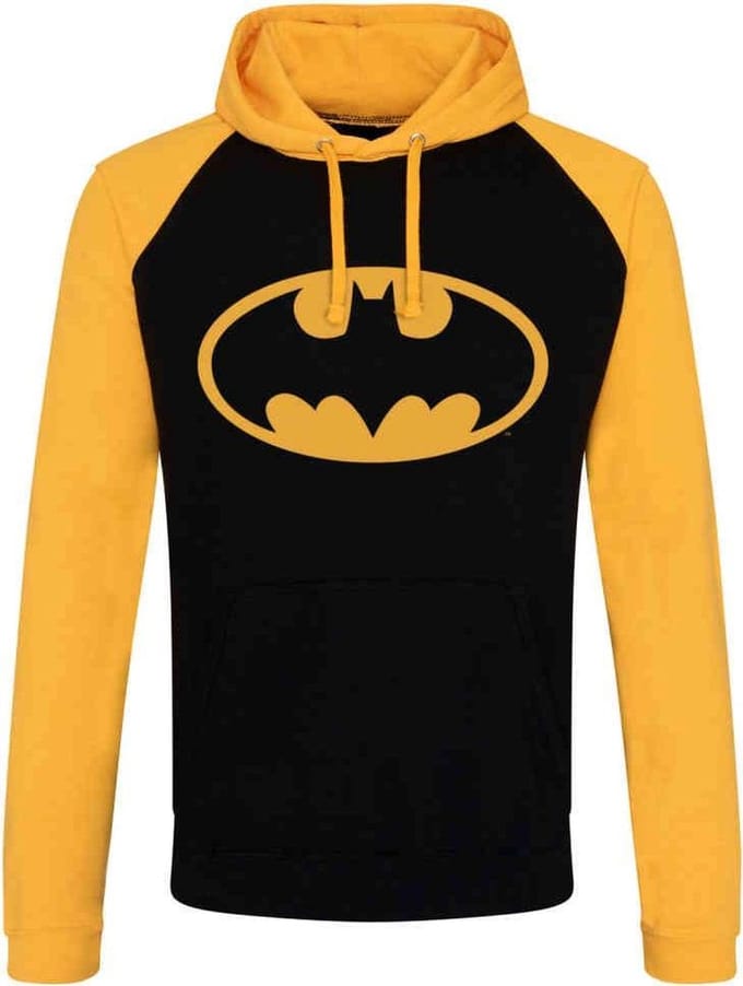 DC Comics Batman Hoodie/trui -L- Signal Logo Zwart/Geel