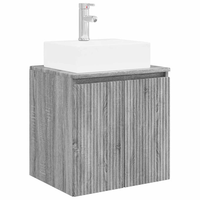 vidaXL - Wandgemonteerde - wastafel - van - een - meubel - Grijs - Sonoma
