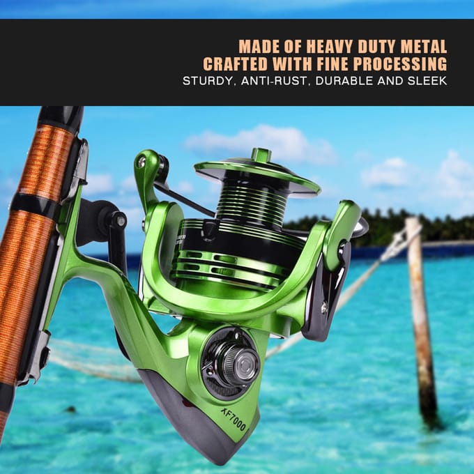 Zout Zoetwater Metaal Heavy Duty Lichtgewicht Casting Spinning Visreel Tackle (#7000) blue
