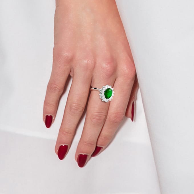 Ring "Emerald" zilveren sieraden 925 - Kate
