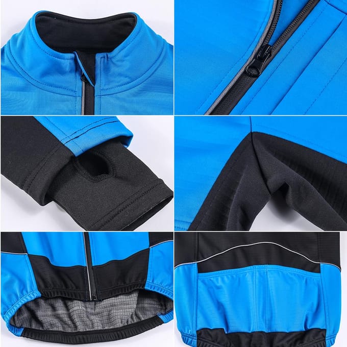 Lixada Heren Winddichte Fietsjas Winter Thermische Polar Fleece MTB Fiets Fietsen Hardlopen L rood