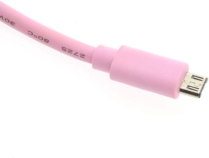 Micro USB 3 m datakabel - Roze
