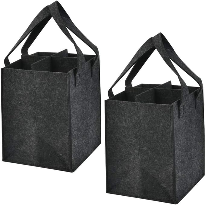 Geschenktas/draagtas in vilt voor 4 wijnflessen