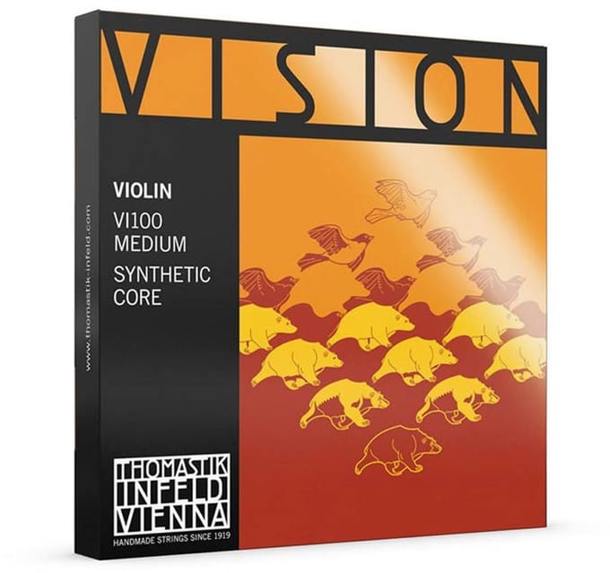 Thomastik Infeld VI-100 violin string set 4/4 medium, includes VI-02, VI-03A