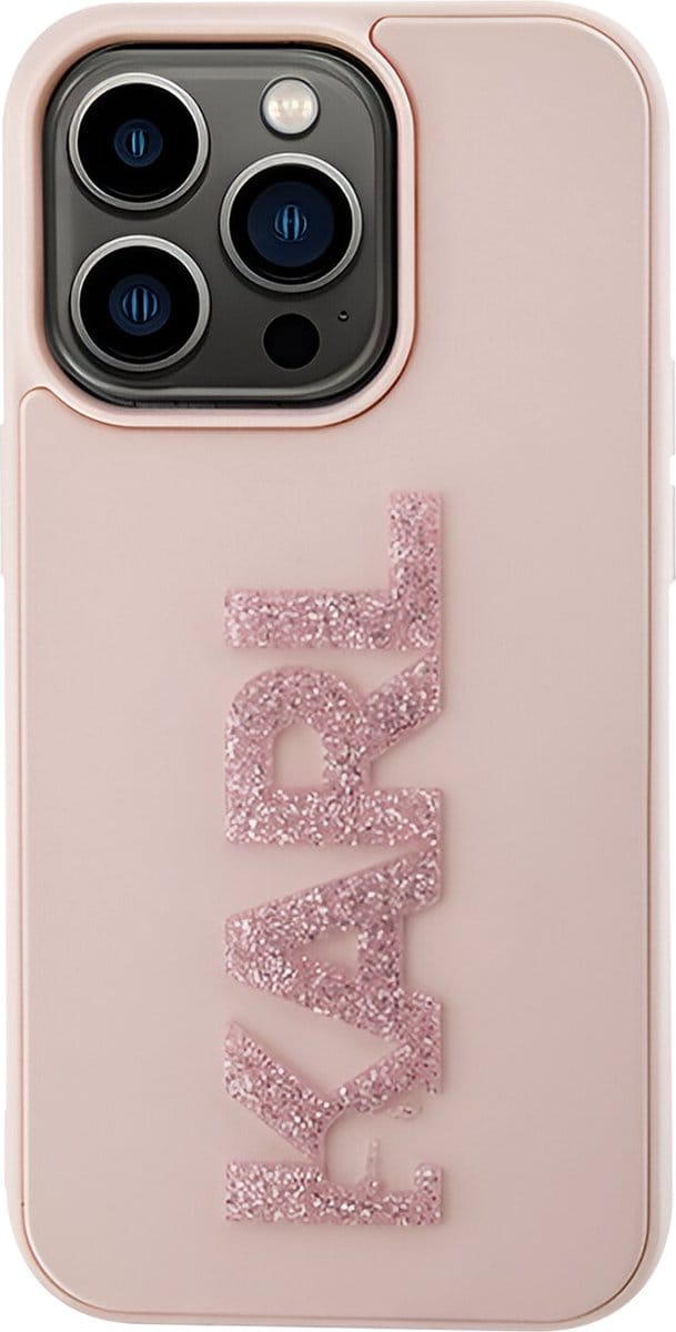 iPhone 15 Pro Max Backcase hoesje - Karl Lagerfeld - Effen Roze - TPU (Zacht)