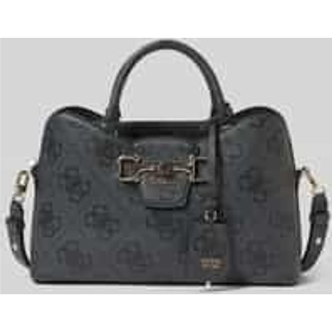 GUESS schoudertas handtas Janie Logo Girlfriend Satchel Coal Logo donkergrijs