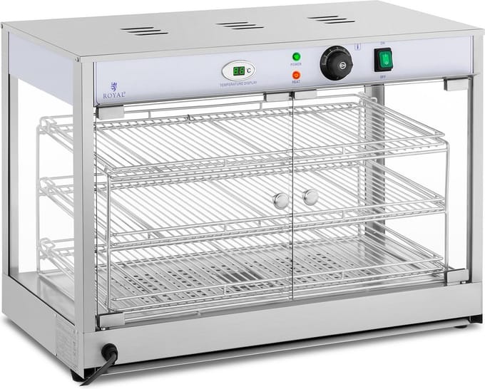 Royal Catering Warmhoudvitrine- 1.200 W - LED display 10011180