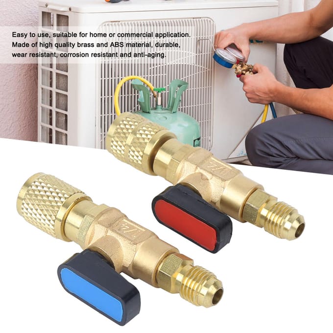 Koelmiddelklep Airconditioning Laadslang Adapter Kogelkraan voor R22 R410A