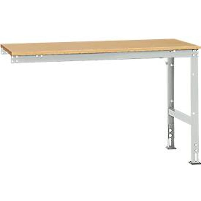 Manuflex AU6055.7035 Werk aanschuiftafel universele standaard met multiplex plaat, bxdxh = 1500 x 800 x 760-870 mm Grijs-wit (RAL 7035)